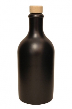 Steinzeugflasche 500ml schwarz-matt, Mündung 19mm  ohne Verschluss, bei Bedarf bitte separat bestellen!